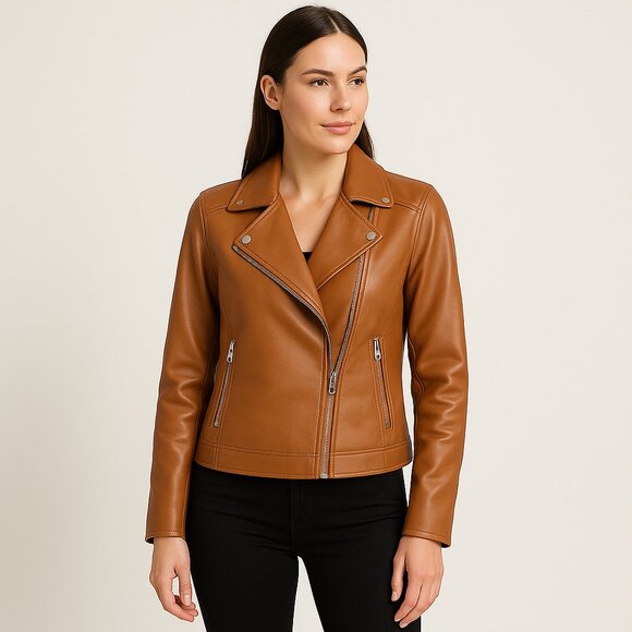 Brown Leather Jacket - Picture 1 of 8